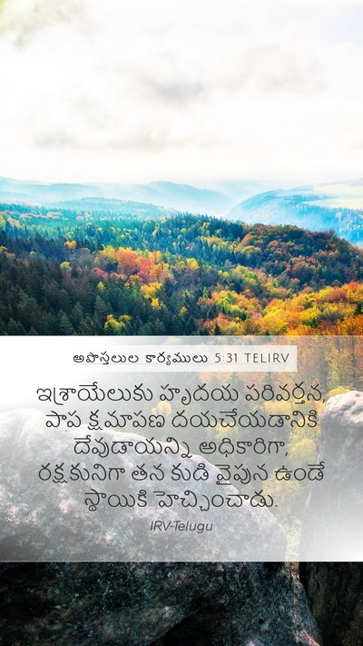 అపొస్తలుల కార్యములు 5:31 TELIRV Bible Verse Image