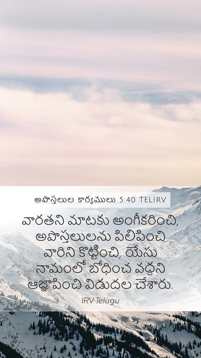 అపొస్తలుల కార్యములు 5:40 TELIRV Bible Verse Image