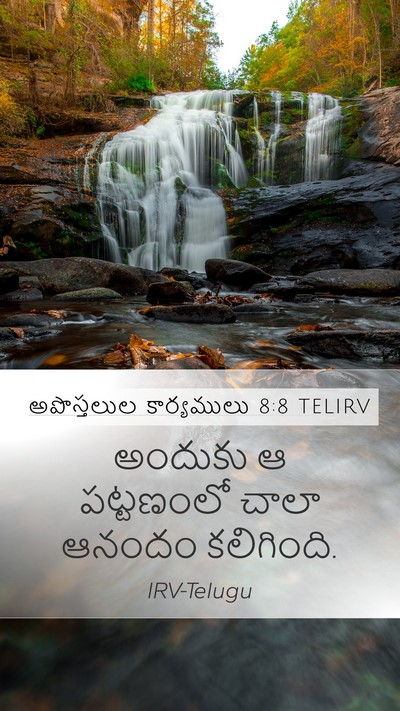 అపొస్తలుల కార్యములు 8:8 TELIRV Mobile Phone Wallpaper - అందుకు ఆ పట్టణంలో - Mobile Bible Verse Wallpaper