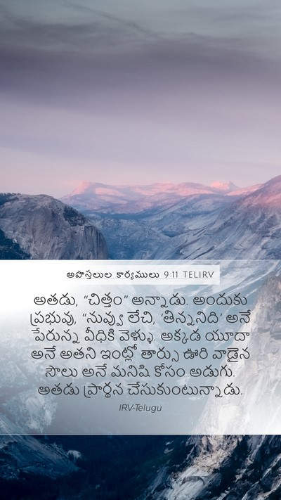 అపొస్తలుల కార్యములు 9:11 TELIRV Mobile Phone Wallpaper - అతడు, “చిత్తం” - Mobile Bible Verse Wallpaper