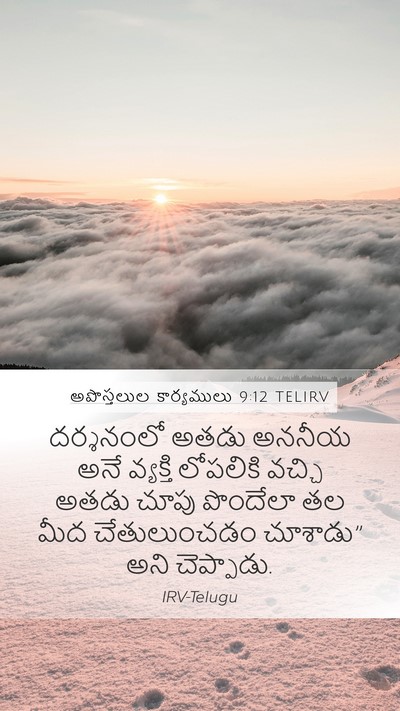అపొస్తలుల కార్యములు 9:12 TELIRV Mobile Phone Wallpaper - దర్శనంలో అతడు - Mobile Bible Verse Wallpaper