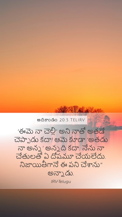 ఆదికాండం 20:5 TELIRV Bible Verse Image