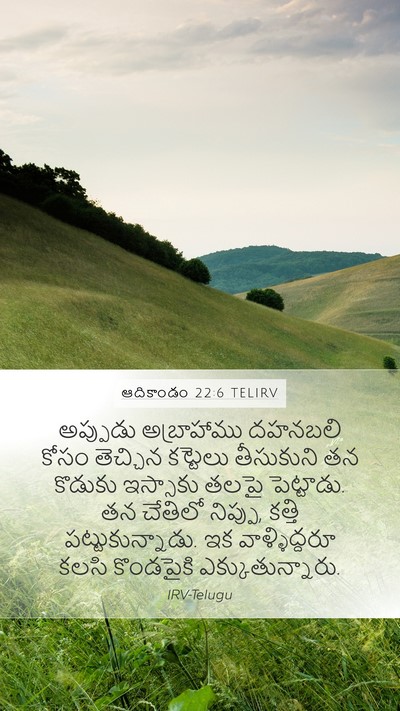 ఆదికాండం 22:6 TELIRV Mobile Phone Wallpaper - అప్పుడు అబ్రాహాము - Mobile Bible Verse Wallpaper