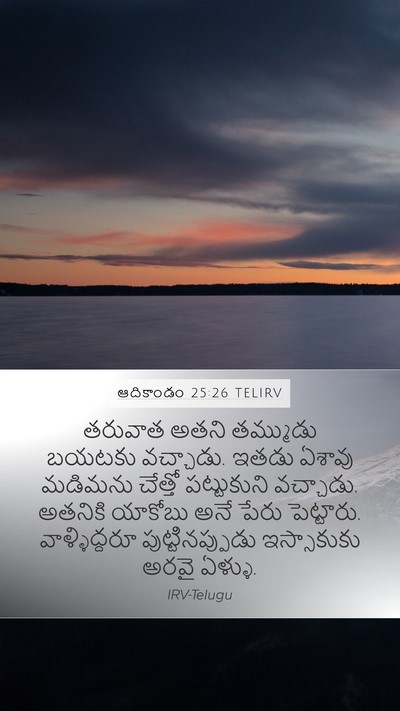 ఆదికాండం 25:26 TELIRV Bible Verse Image