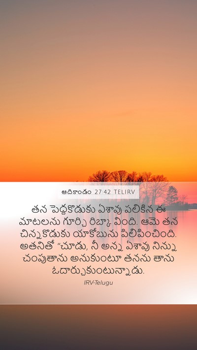 ఆదికాండం 27:42 TELIRV Mobile Phone Wallpaper - తన పెద్దకొడుకు - Mobile Bible Verse Wallpaper