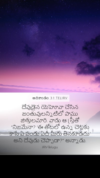 ఆదికాండం 3:1 TELIRV Bible Verse Image