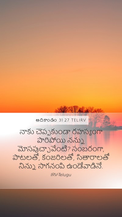 ఆదికాండం 31:27 TELIRV Bible Verse Image