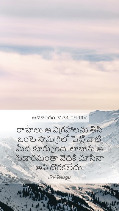 ఆదికాండం 31:34 TELIRV Bible Verse Image