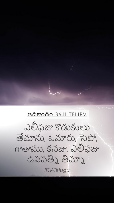ఆదికాండం 36:11 TELIRV Mobile Phone Wallpaper - ఎలీఫజు కొడుకులు - Mobile Bible Verse Wallpaper