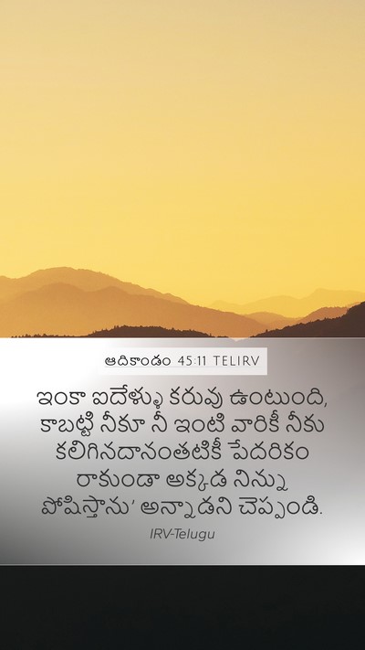 ఆదికాండం 45:11 TELIRV Bible Verse Image
