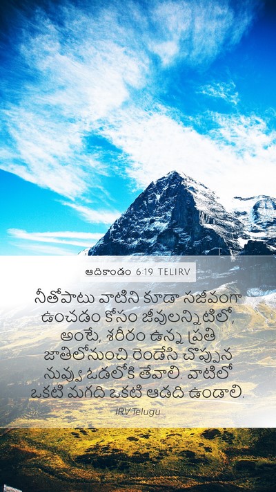 ఆదికాండం 6:19 TELIRV Bible Verse Image