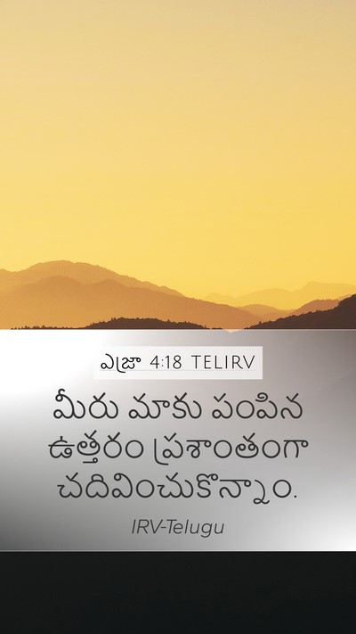 ఎజ్రా 4:18 TELIRV Mobile Phone Wallpaper - మీరు మాకు పంపిన - Mobile Bible Verse Wallpaper