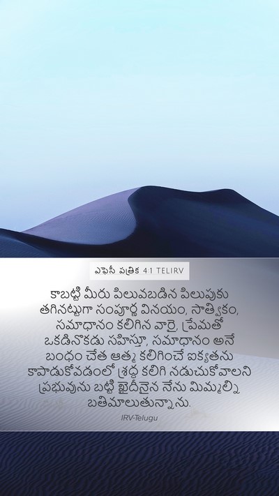 ఎఫెసీ పత్రిక 4:1 TELIRV Bible Verse Image