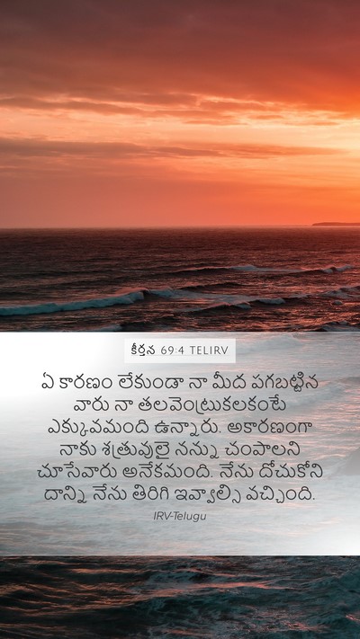 కీర్తన 69:4 TELIRV Mobile Phone Wallpaper - ఏ కారణం లేకుండా నా - Mobile Bible Verse Wallpaper