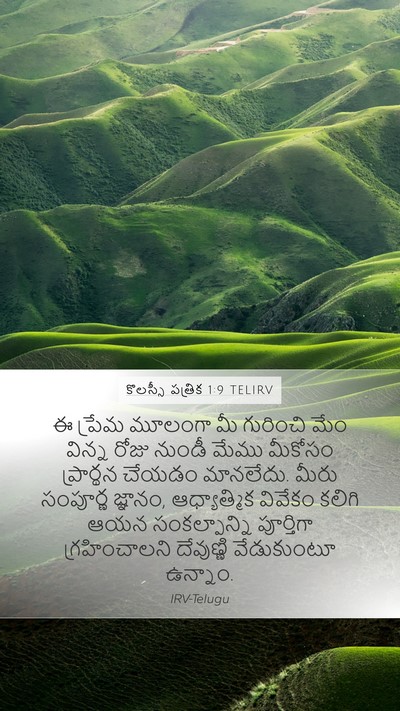 కొలస్సీ పత్రిక 1:9 TELIRV Bible Verse Image