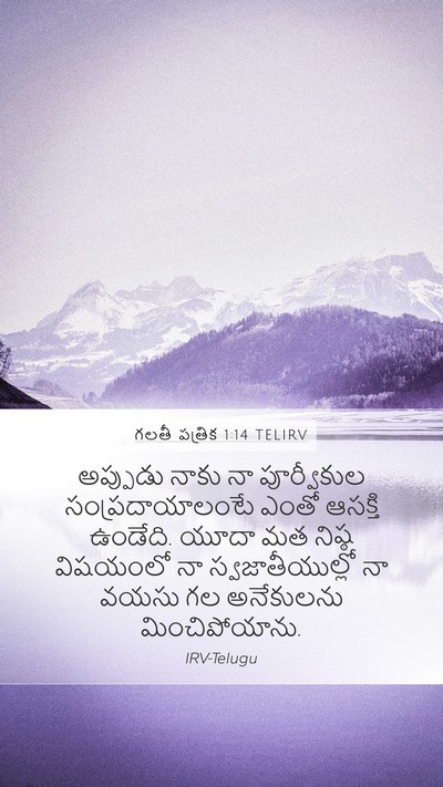 గలతీ పత్రిక 1:14 TELIRV Bible Verse Image