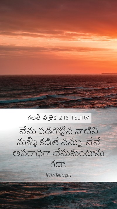 గలతీ పత్రిక 2:18 TELIRV Mobile Phone Wallpaper - నేను పడగొట్టిన - Mobile Bible Verse Wallpaper