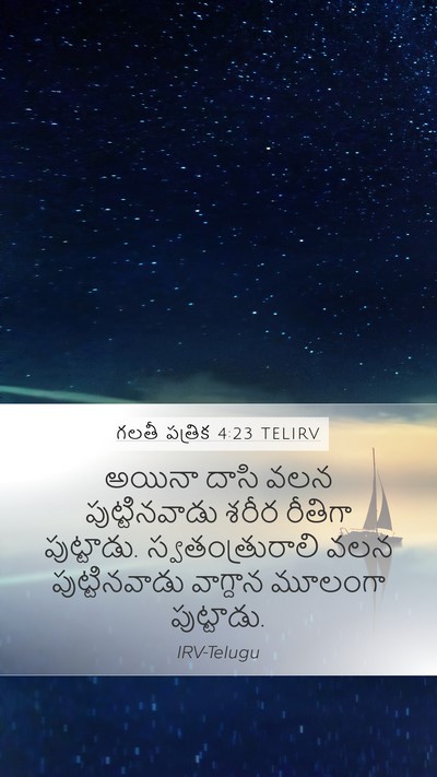 గలతీ పత్రిక 4:23 TELIRV Bible Verse Image