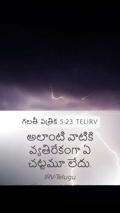 గలతీ పత్రిక 5:23 TELIRV Bible Verse Image