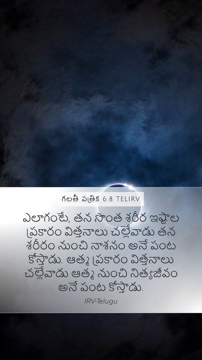 గలతీ పత్రిక 6:8 TELIRV Bible Verse Image