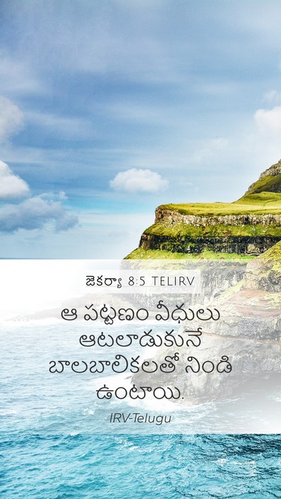 జెకర్యా 8:5 TELIRV Mobile Phone Wallpaper - ఆ పట్టణం వీధులు - Mobile Bible Verse Wallpaper