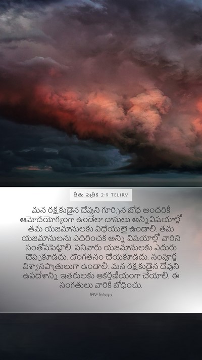 తీతు పత్రిక 2:9 TELIRV Bible Verse Image