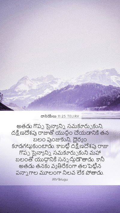 దానియేలు 11:25 TELIRV Bible Verse Image