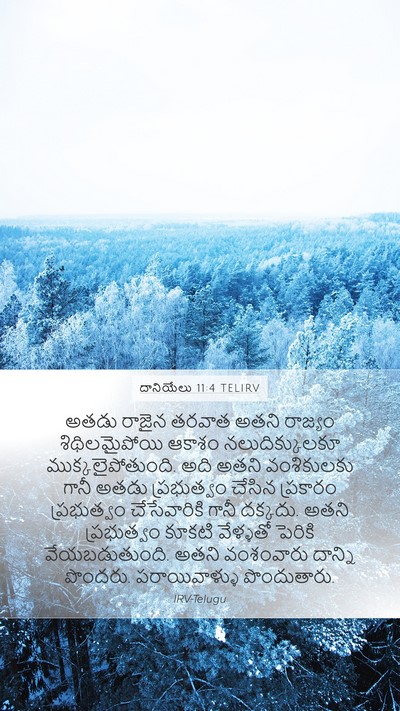 దానియేలు 11:4 TELIRV Mobile Phone Wallpaper - అతడు రాజైన తరవాత - Mobile Bible Verse Wallpaper