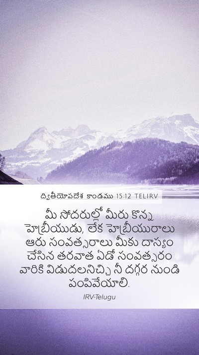 ద్వితీయోపదేశ కాండము 15:12 TELIRV Bible Verse Image