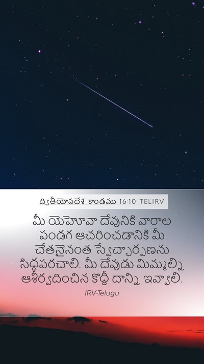 ద్వితీయోపదేశ కాండము 16:10 TELIRV Bible Verse Image