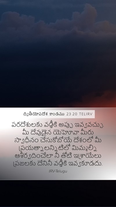 ద్వితీయోపదేశ కాండము 23:20 TELIRV Bible Verse Image
