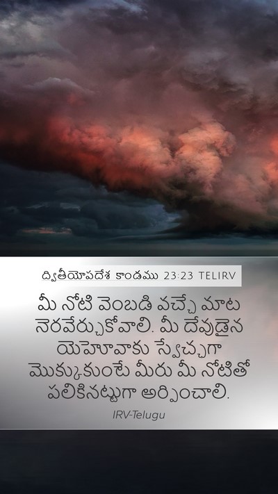 ద్వితీయోపదేశ కాండము 23:23 TELIRV Bible Verse Image