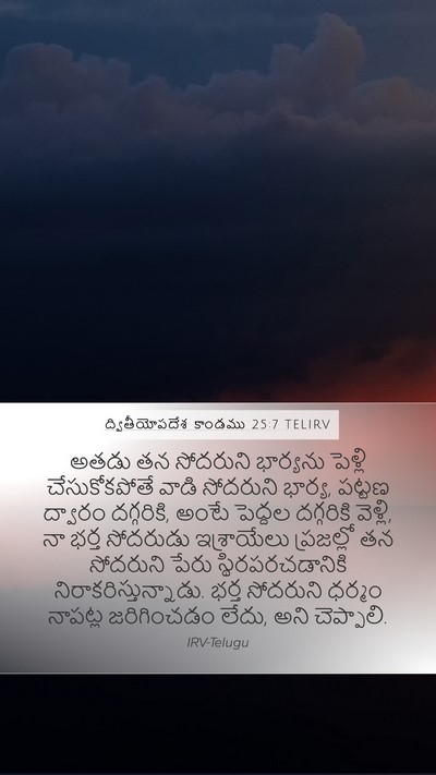 ద్వితీయోపదేశ కాండము 25:7 TELIRV Bible Verse Image