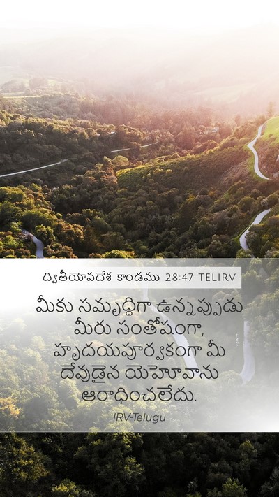 ద్వితీయోపదేశ కాండము 28:47 TELIRV Bible Verse Image