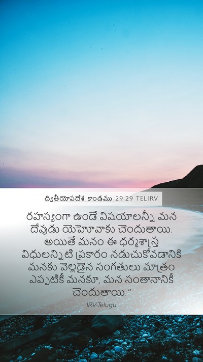 ద్వితీయోపదేశ కాండము 29:29 TELIRV Bible Verse Image
