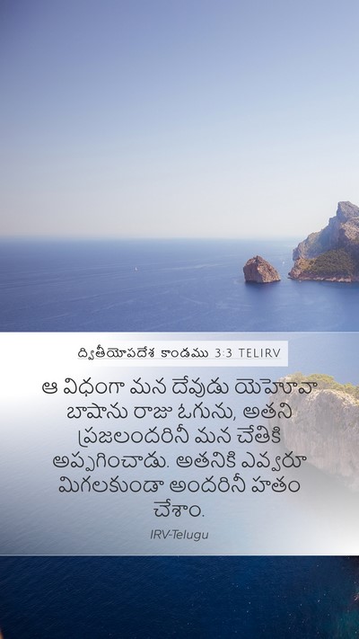 ద్వితీయోపదేశ కాండము 3:3 TELIRV Mobile Phone Wallpaper - ఆ విధంగా మన దేవుడు - Mobile Bible Verse Wallpaper
