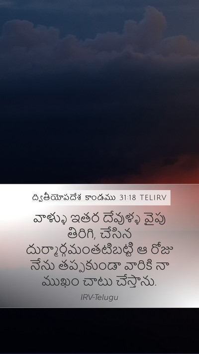 ద్వితీయోపదేశ కాండము 31:18 TELIRV Mobile Phone Wallpaper - వాళ్ళు ఇతర - Mobile Bible Verse Wallpaper