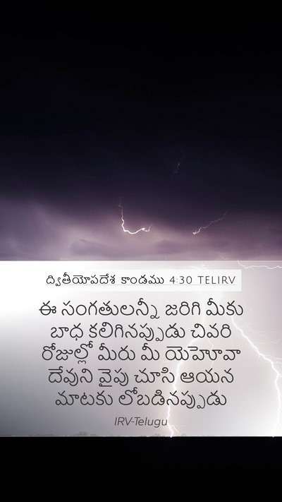 ద్వితీయోపదేశ కాండము 4:30 TELIRV Bible Verse Image
