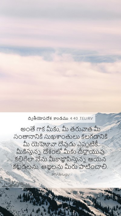 ద్వితీయోపదేశ కాండము 4:40 TELIRV Bible Verse Image