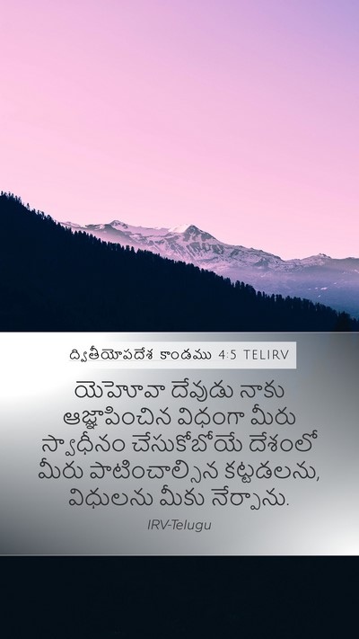 ద్వితీయోపదేశ కాండము 4:5 TELIRV Bible Verse Image