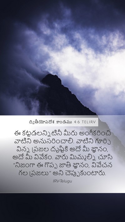 ద్వితీయోపదేశ కాండము 4:6 TELIRV Bible Verse Image