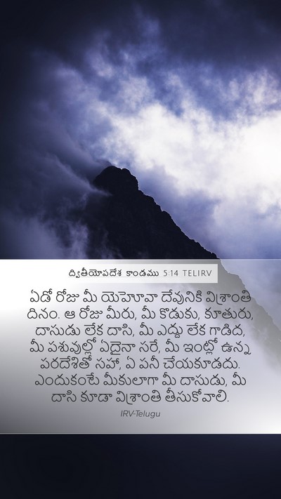 ద్వితీయోపదేశ కాండము 5:14 TELIRV Bible Verse Image