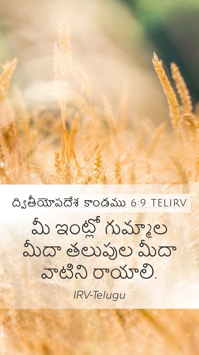 ద్వితీయోపదేశ కాండము 6:9 TELIRV Mobile Phone Wallpaper - మీ ఇంట్లో గుమ్మాల - Mobile Bible Verse Wallpaper