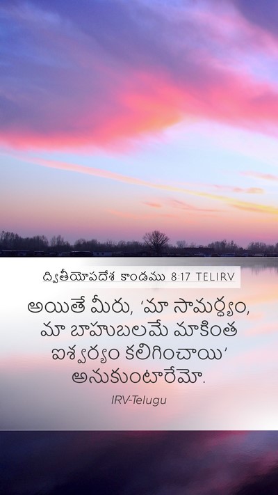ద్వితీయోపదేశ కాండము 8:17 TELIRV Bible Verse Image