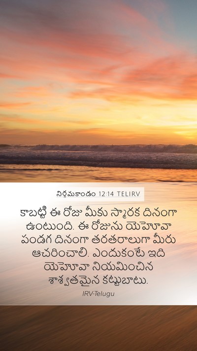 నిర్గమకాండం 12:14 TELIRV Bible Verse Image