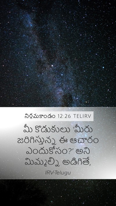 నిర్గమకాండం 12:26 TELIRV Bible Verse Image