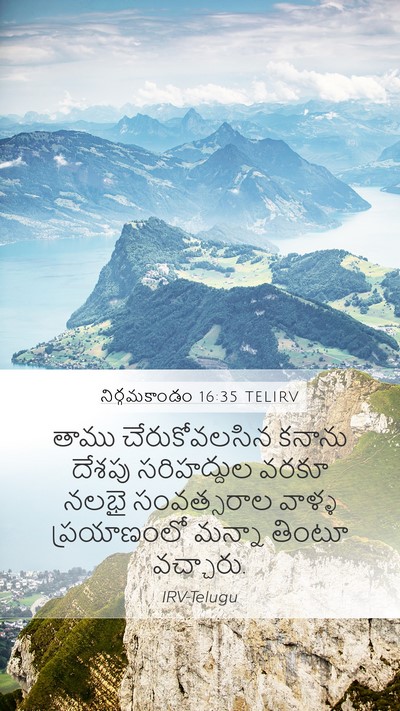 నిర్గమకాండం 16:35 TELIRV Mobile Phone Wallpaper - తాము చేరుకోవలసిన - Mobile Bible Verse Wallpaper