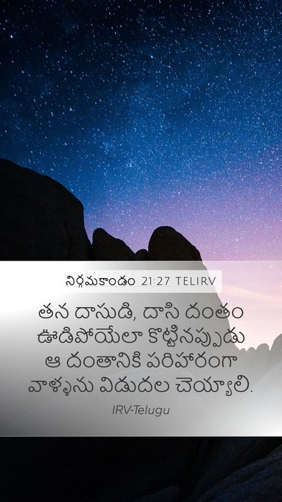 నిర్గమకాండం 21:27 TELIRV Mobile Phone Wallpaper - తన దాసుడి, దాసి - Mobile Bible Verse Wallpaper