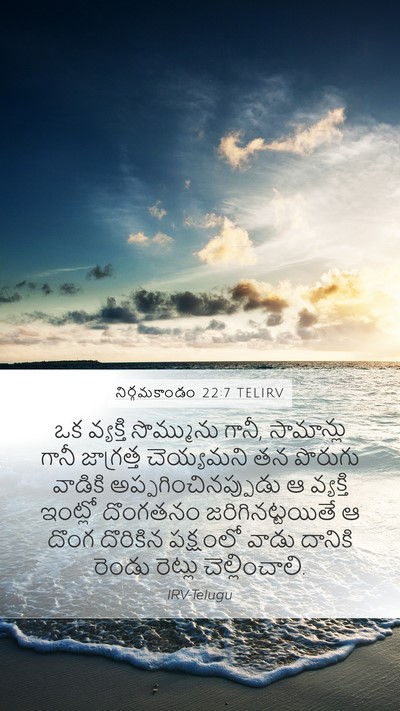 నిర్గమకాండం 22:7 TELIRV Mobile Phone Wallpaper - ఒక వ్యక్తి - Mobile Bible Verse Wallpaper