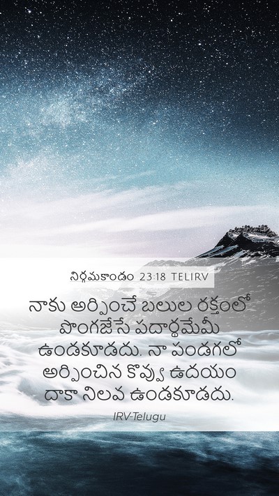 నిర్గమకాండం 23:18 TELIRV Mobile Phone Wallpaper - నాకు అర్పించే - Mobile Bible Verse Wallpaper